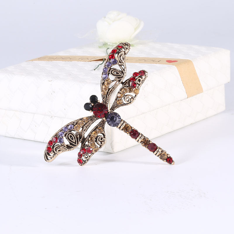 Retro dragonfly Rhinestone Alloy Brooch PA4323