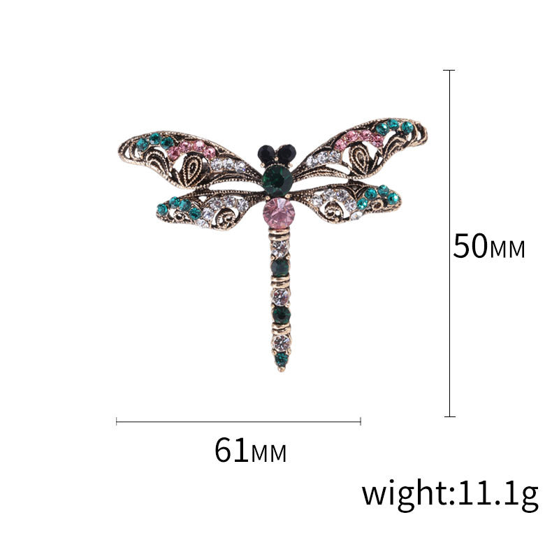 Retro dragonfly Rhinestone Alloy Brooch PA4323