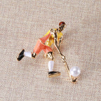 Ice Hockey Player Alloy Brooch PA4327