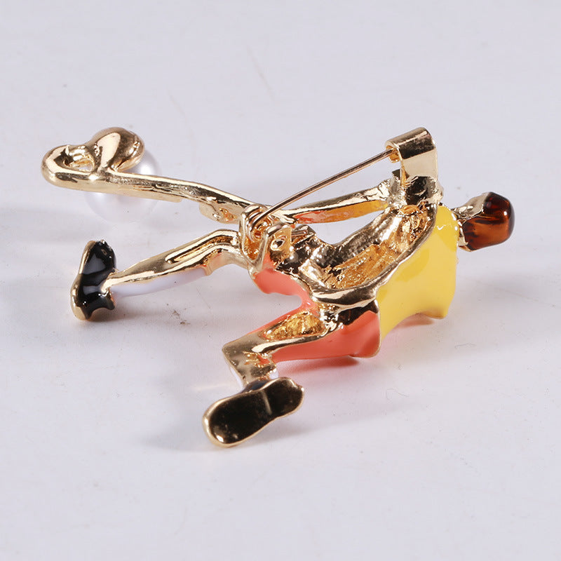 Ice Hockey Player Alloy Brooch PA4327