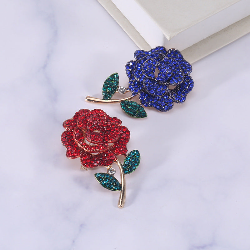 Rose Rhinestone Brooch PA4328