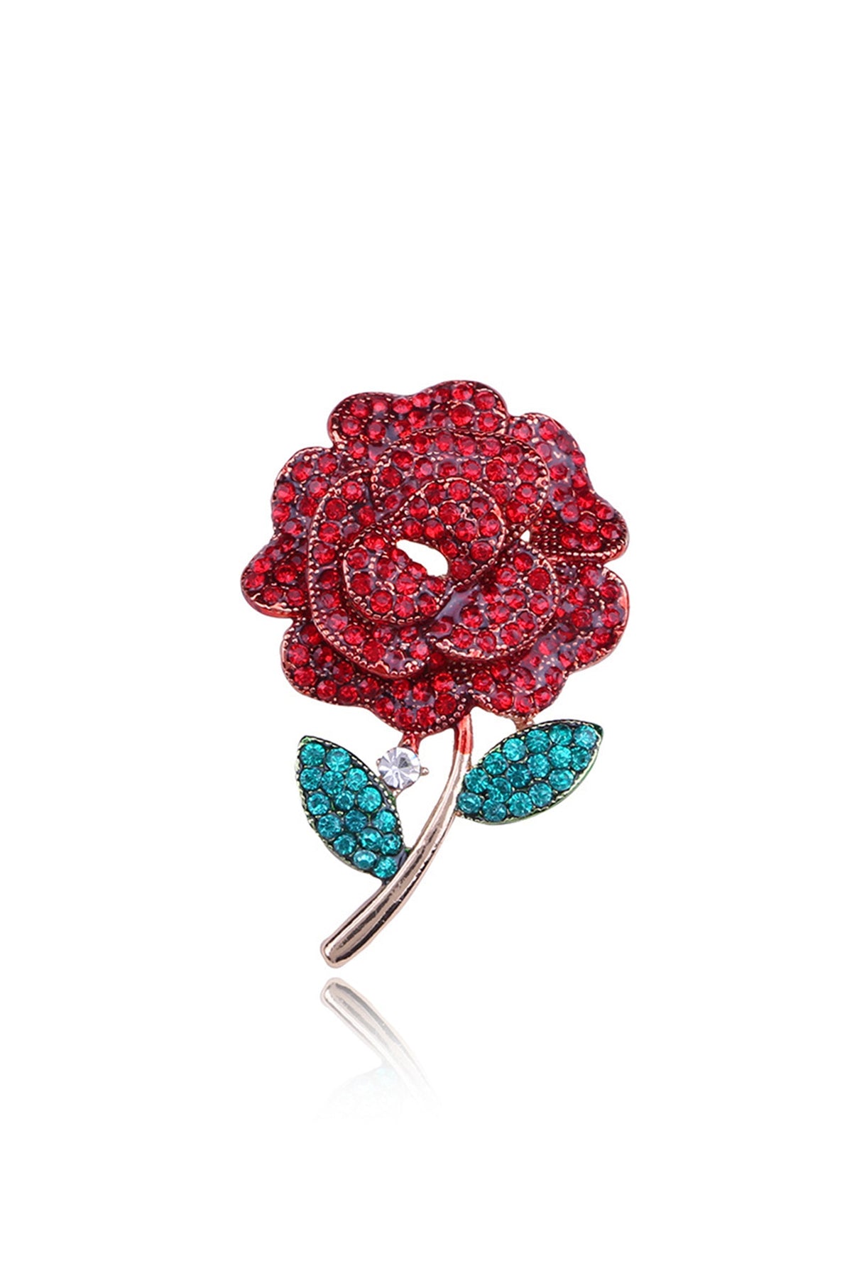 Rose Rhinestone Brooch PA4328