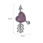 Piercing Arrow Heart Cubic Zirconia Brooch PA4392