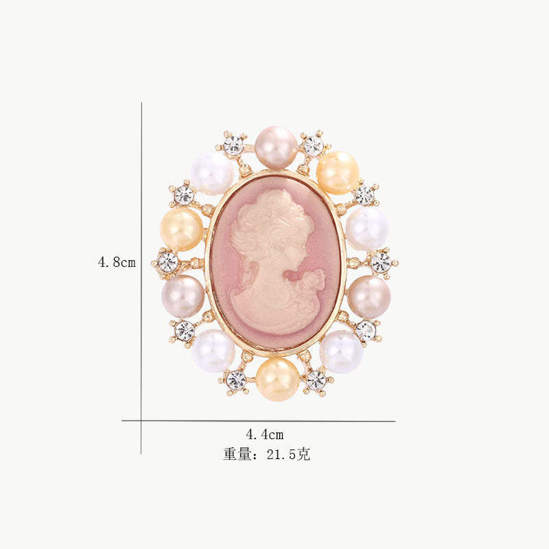 Baroque Portrait Brooch PA4409