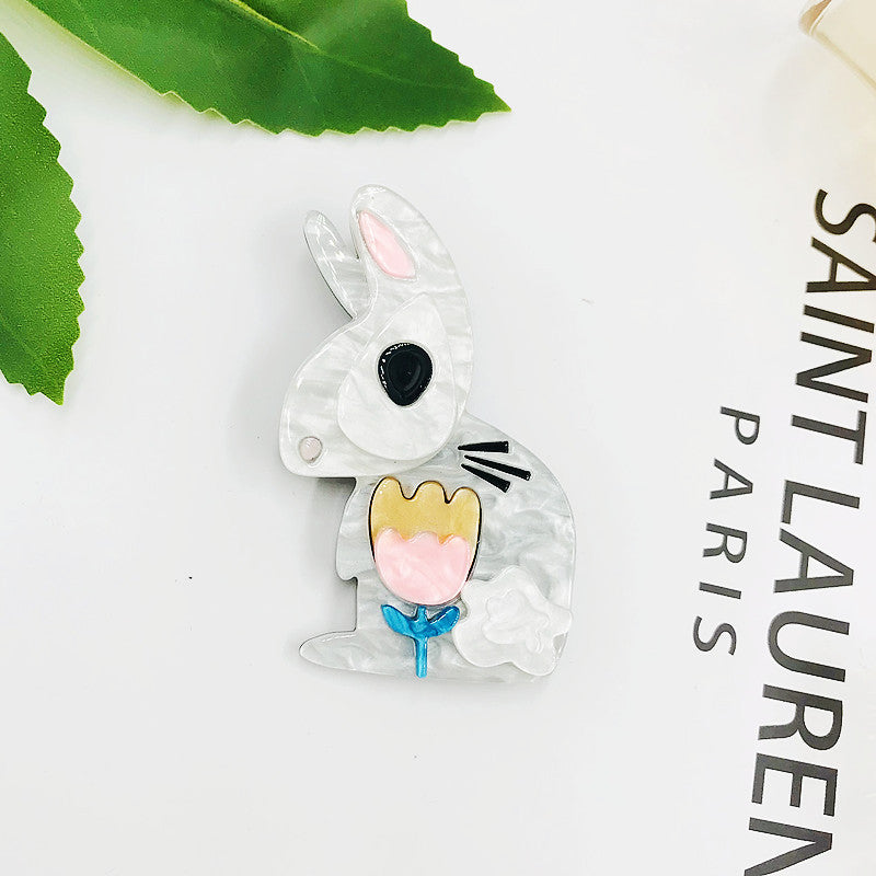 Rabbit Acrylic Brooch PA4411