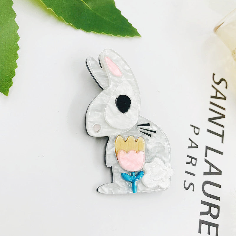Rabbit Acrylic Brooch PA4411