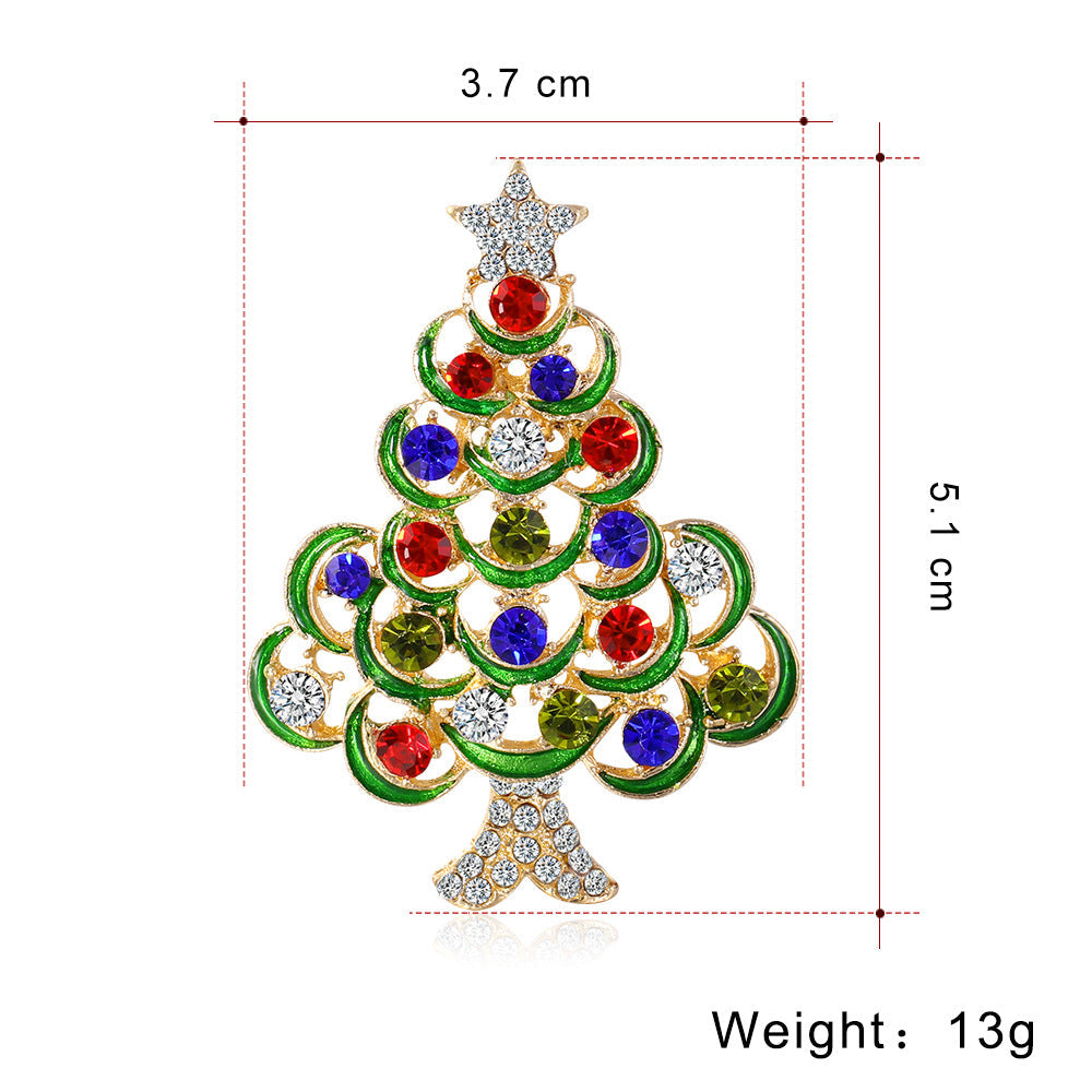 Christmas Tree Rhinestone Brooch PA4439