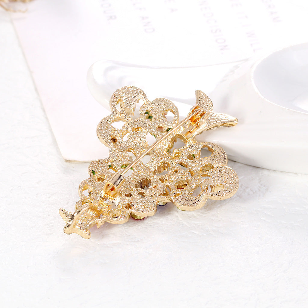 Christmas Tree Rhinestone Brooch PA4439