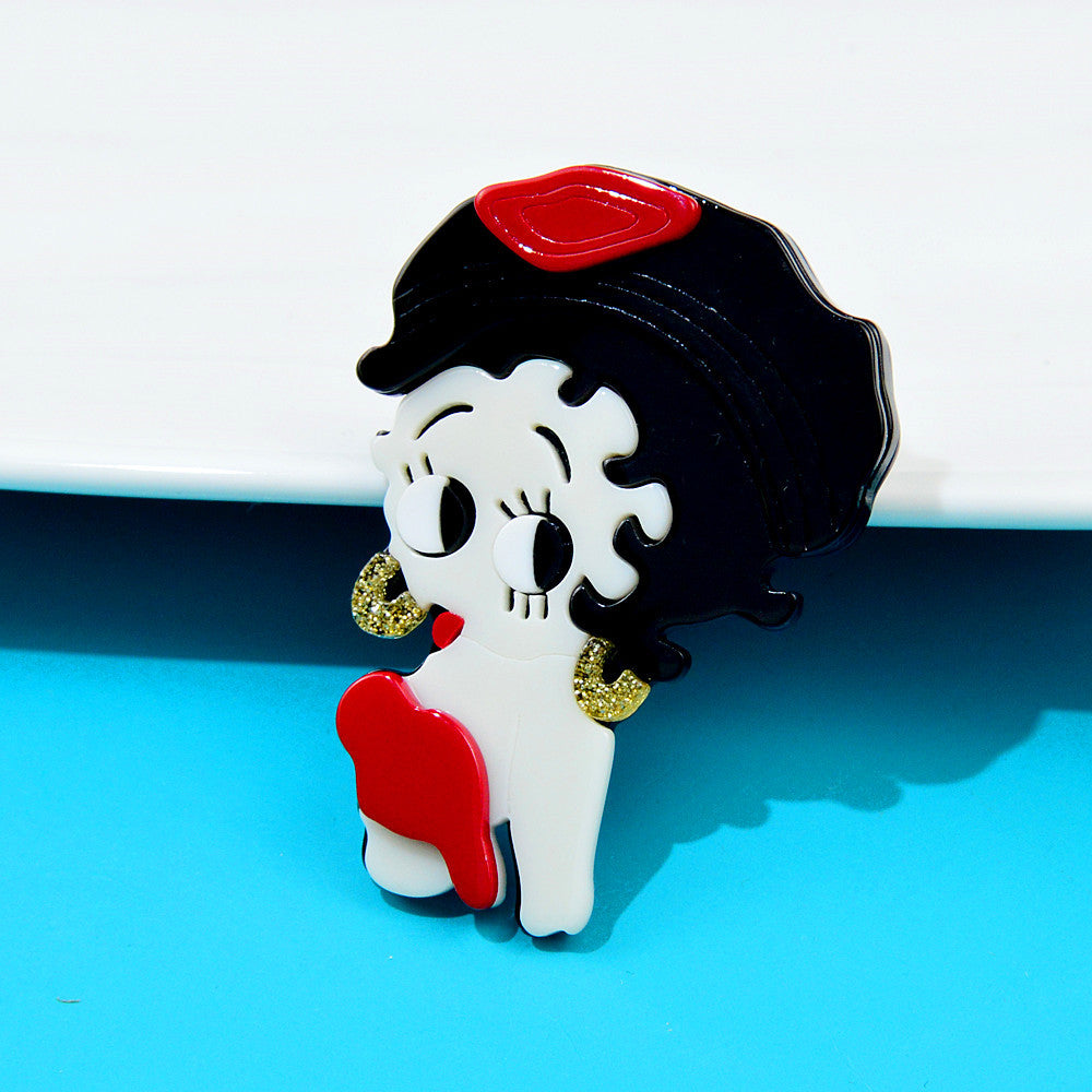Pretty Girl Acrylic Brooch PA4461 - view 3