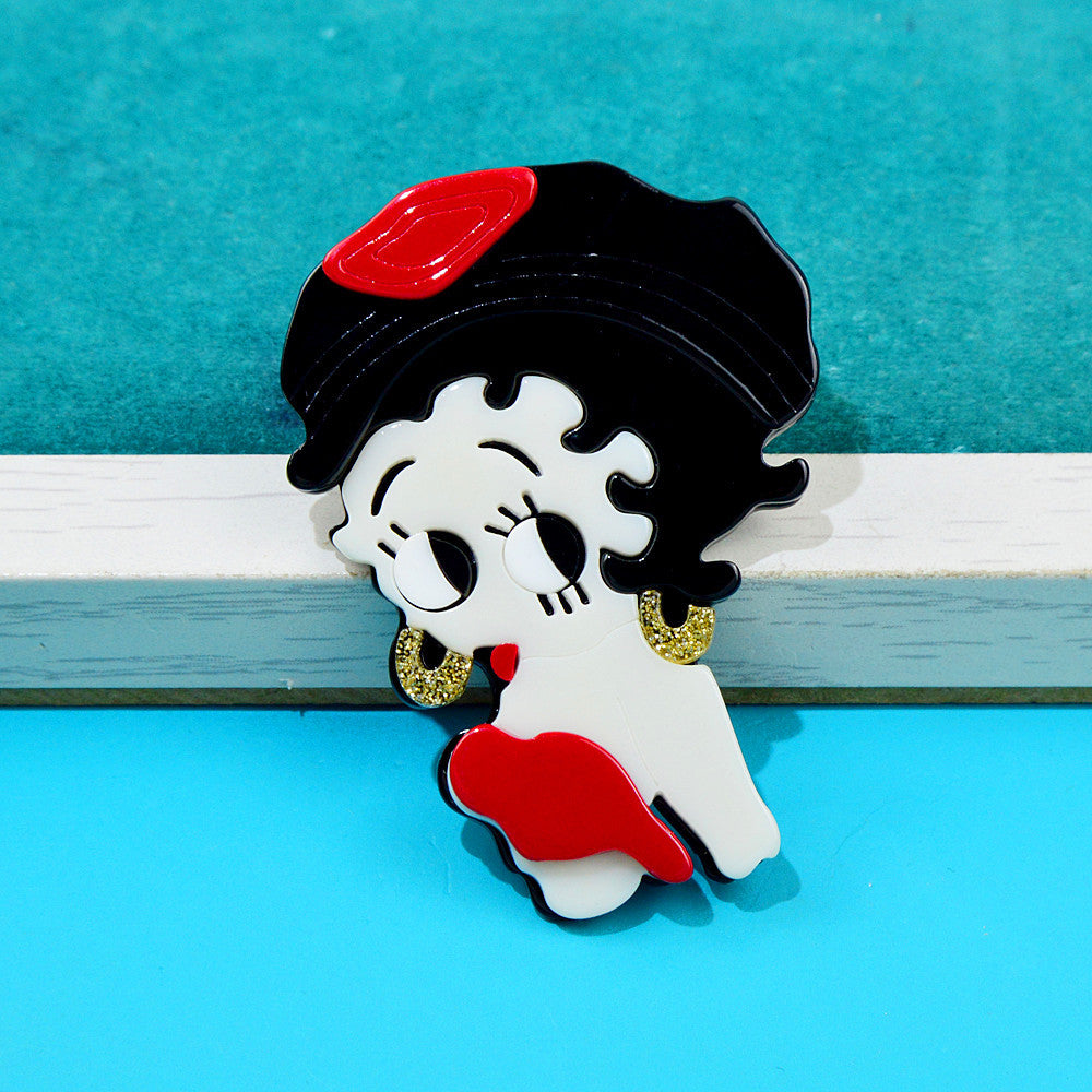 Pretty Girl Acrylic Brooch PA4461 - view 6