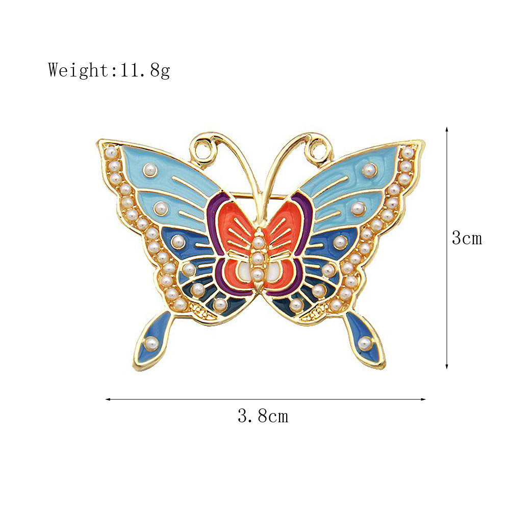 Butterfly Pearl Alloy Brooch PA4493