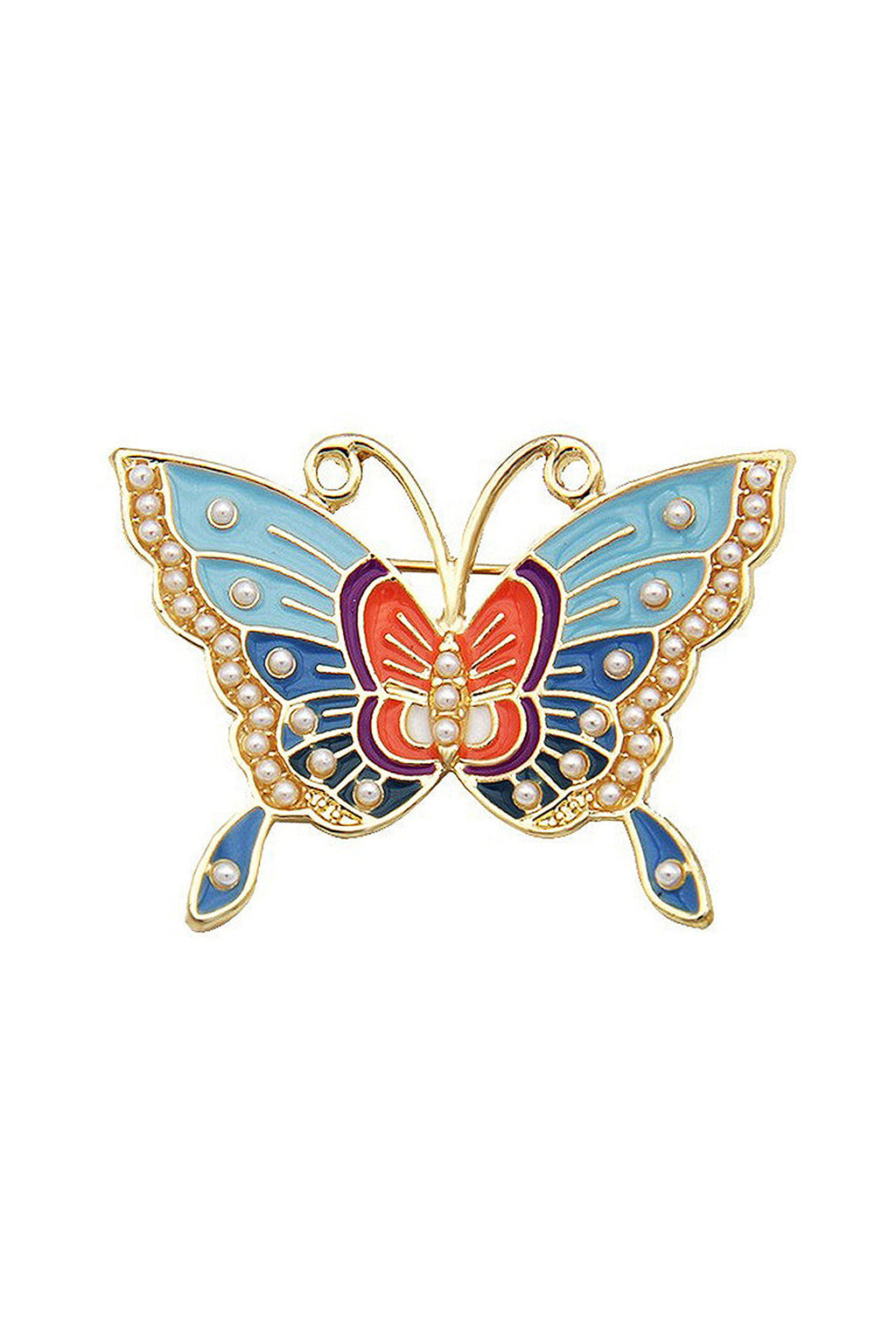 Butterfly Pearl Alloy Brooch PA4493