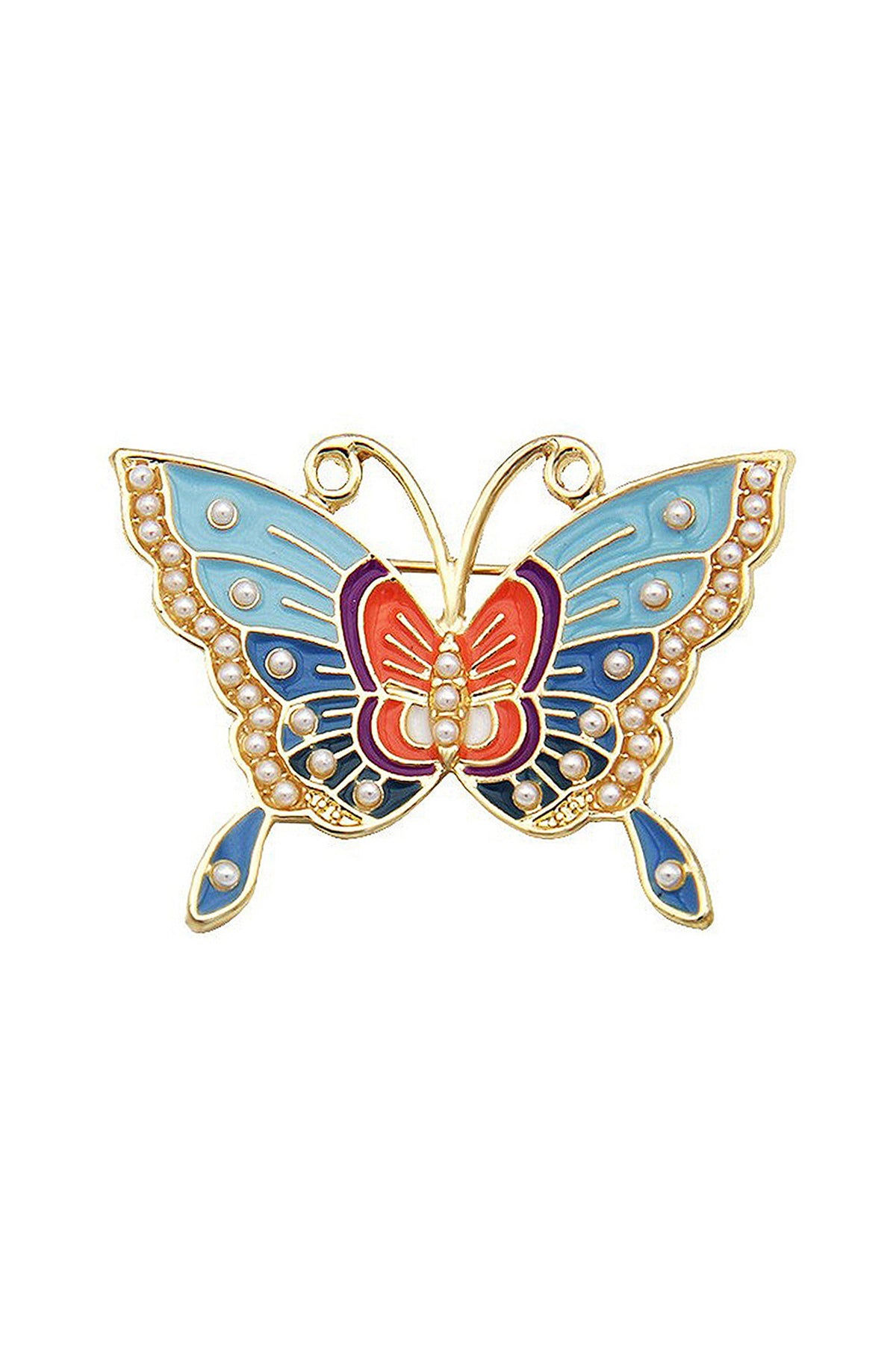 Butterfly Pearl Alloy Brooch PA4493