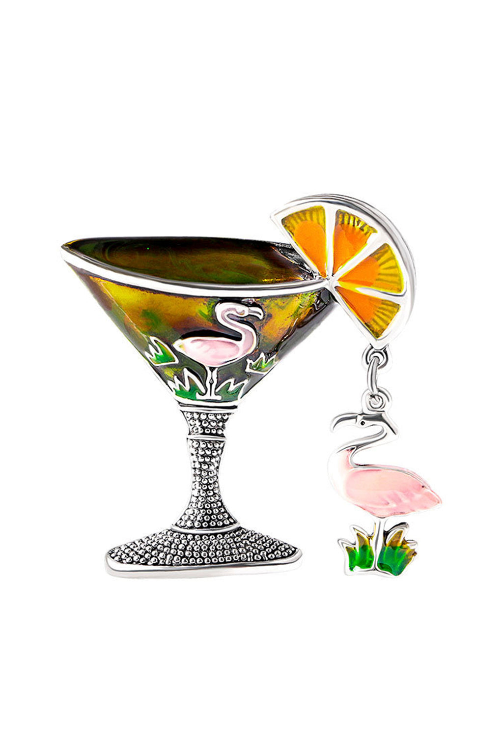 Goblet Cup Flamingo Alloy Brooch PA4522