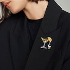 Goblet Cup Flamingo Alloy Brooch PA4522