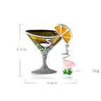 Goblet Cup Flamingo Alloy Brooch PA4522