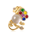 Lion Rhinestone Brooch PA4527
