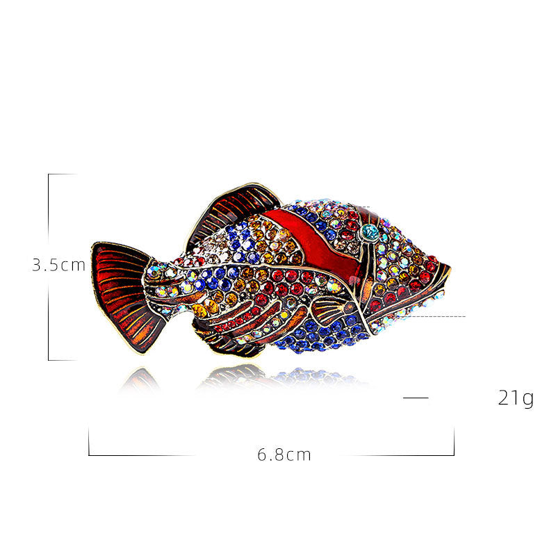 Fish Rhinestone Brooch PA4537