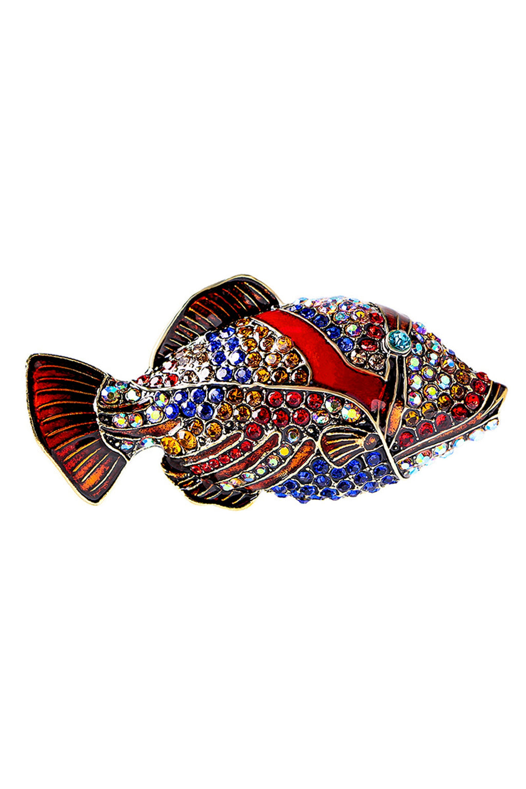 Fish Rhinestone Brooch PA4537