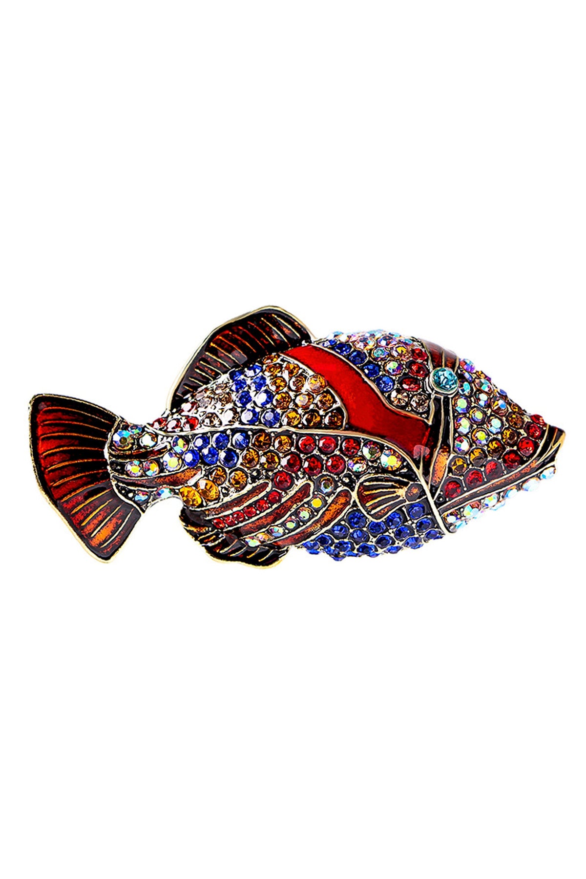 Fish Rhinestone Brooch PA4537