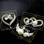 LOVE Wings Rhinestone Pearl Brooch PA4548