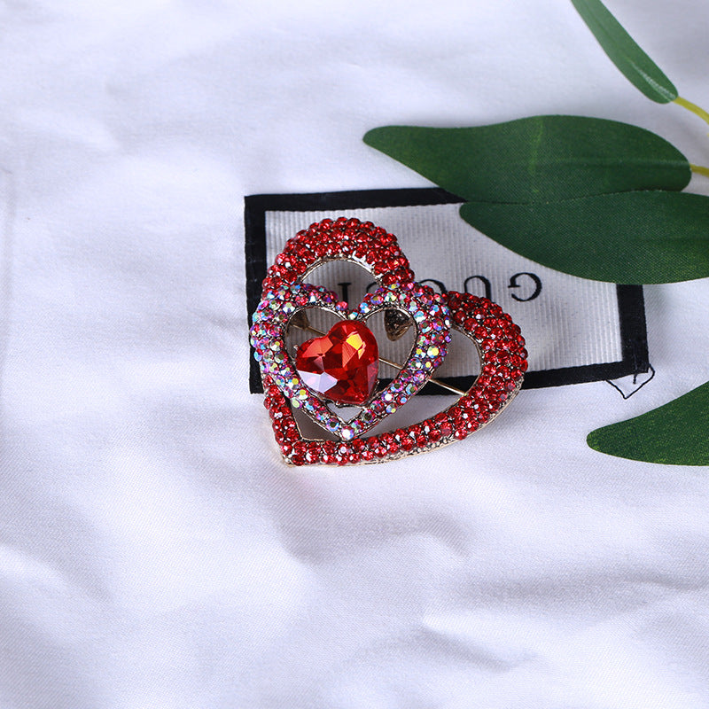 Heart Rhinestone Brooch PA4554