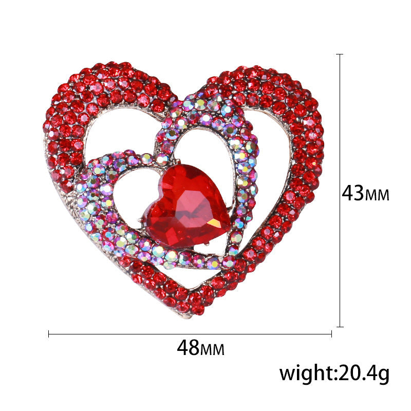 Heart Rhinestone Brooch PA4554