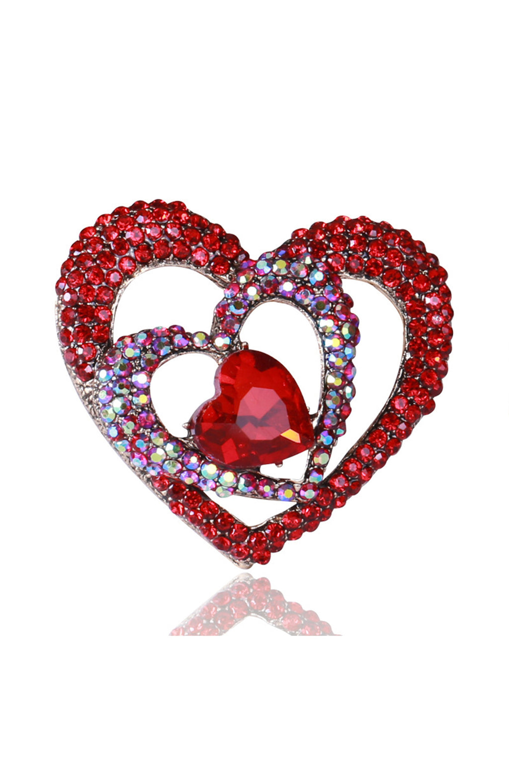 Heart Rhinestone Brooch PA4554