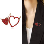Two Heart Rhinestone Brooch PA4556