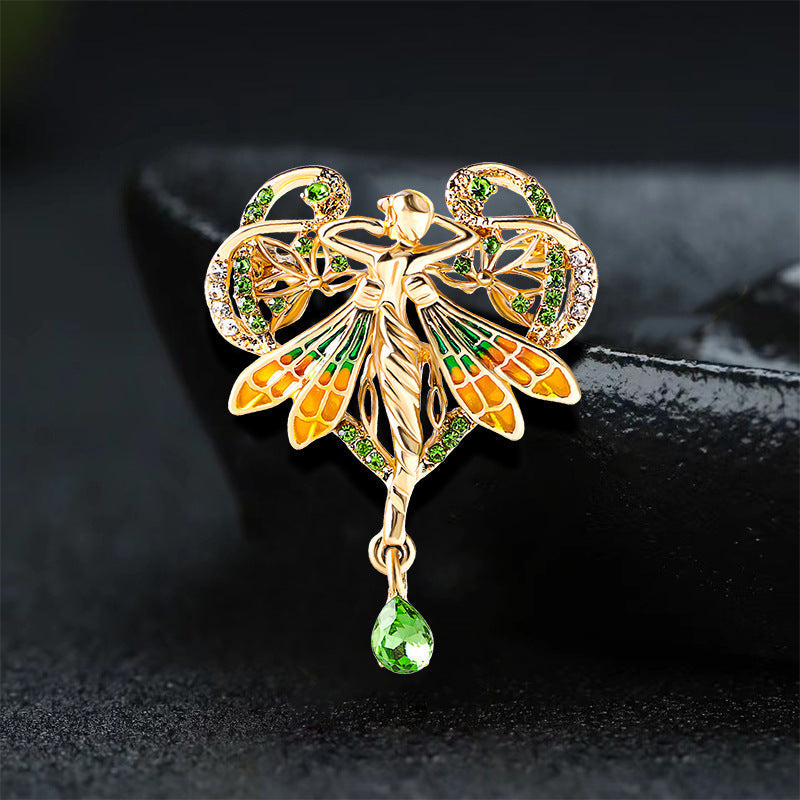 Angel Heart Rhinestone Brooch PA4566