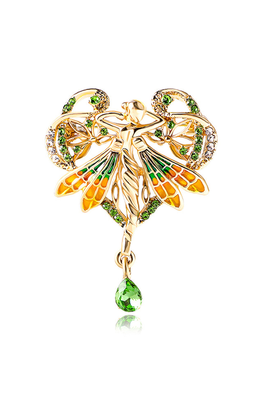Angel Heart Rhinestone Brooch PA4566