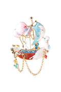 Sailboat Crystal Alloy Brooch PA4569