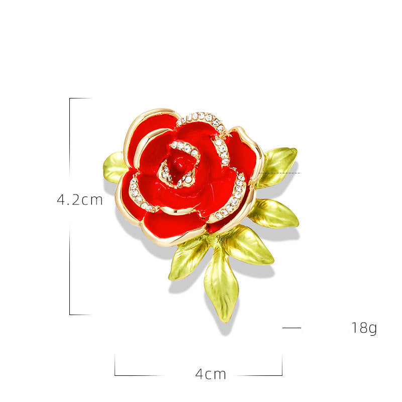 Rose Rhinestone Brooch PA4572