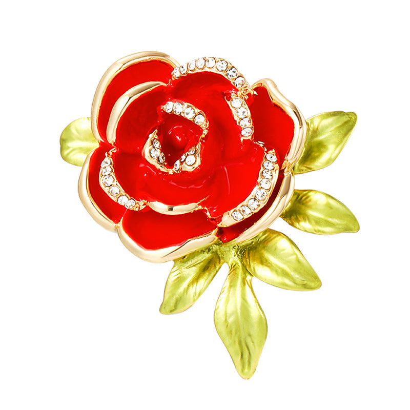 Rose Rhinestone Brooch PA4572