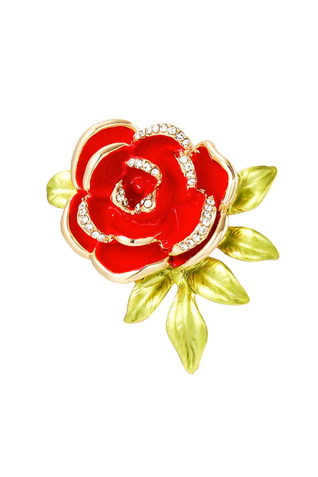 Rose Rhinestone Brooch PA4572