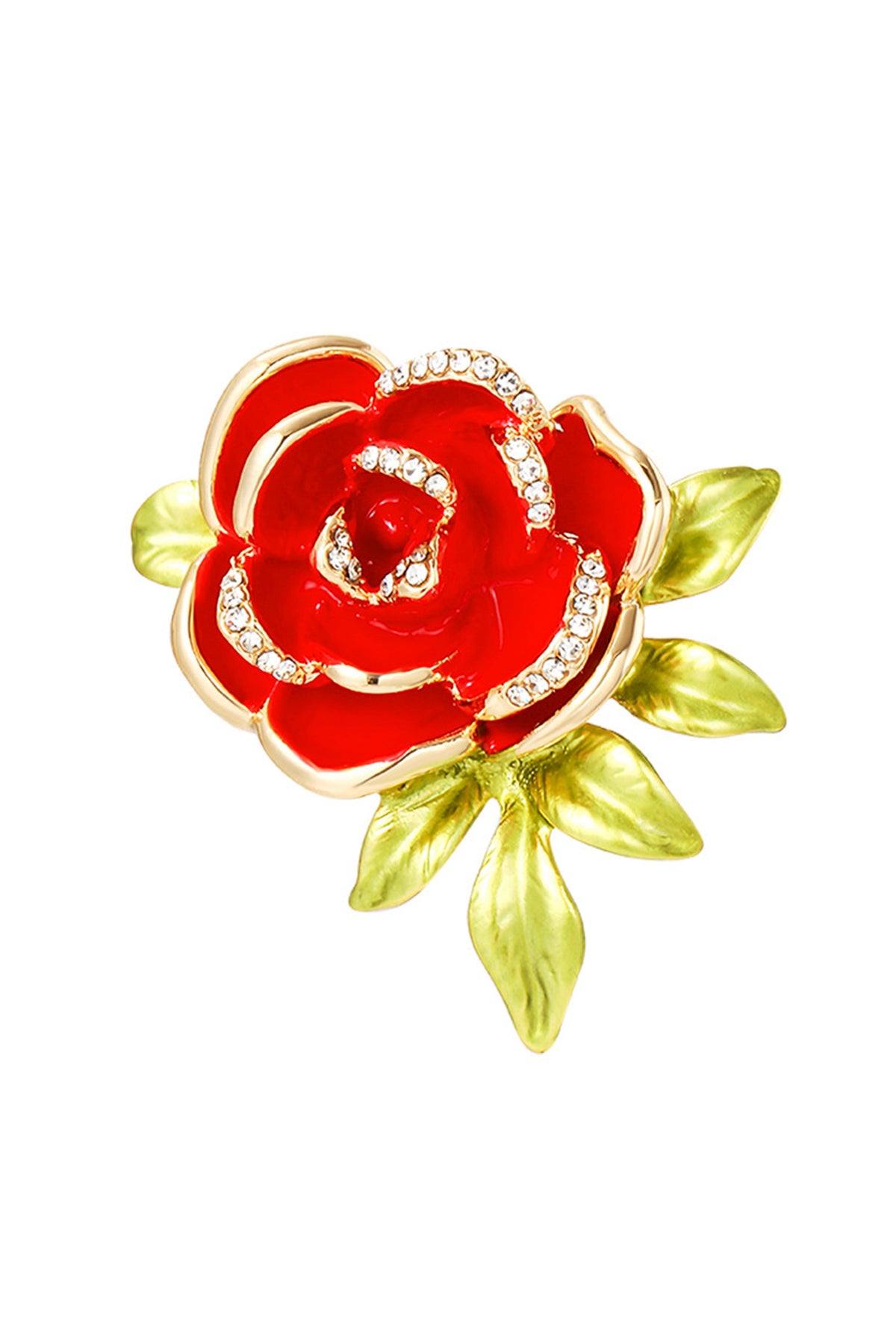 Rose Rhinestone Brooch PA4572