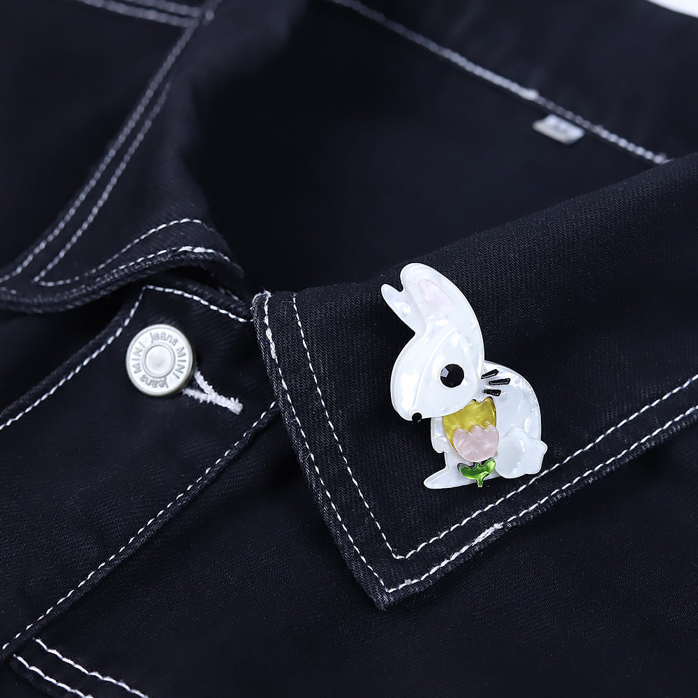 Rabbit Acrylic Brooch PA4603