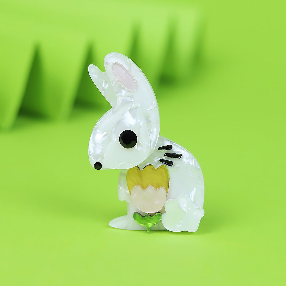 Rabbit Acrylic Brooch PA4603