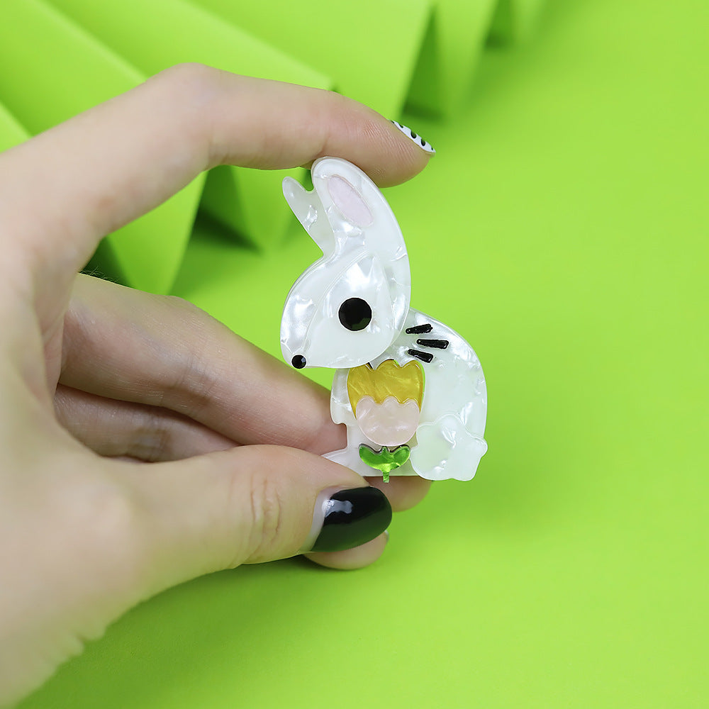 Rabbit Acrylic Brooch PA4603