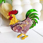Rooster Acrylic Brooch PA4606