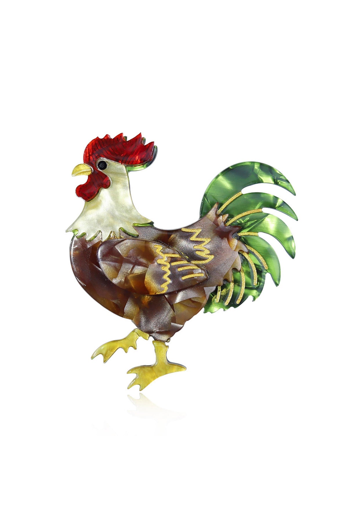 Rooster Acrylic Brooch PA4606