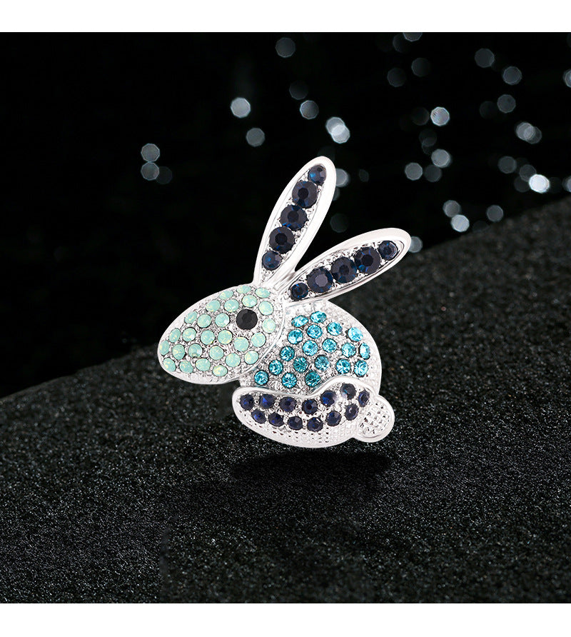 Bunny Rhinestone Brooch PA4616