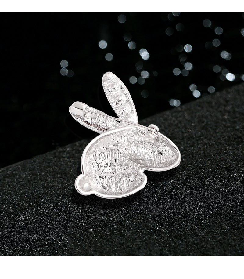Bunny Rhinestone Brooch PA4616