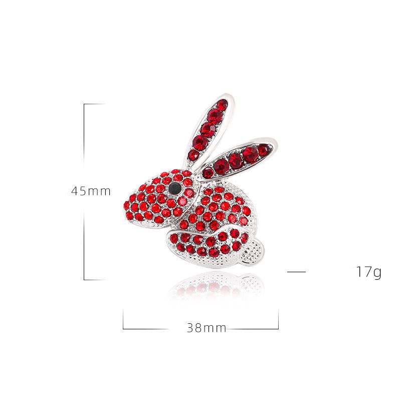Bunny Rhinestone Brooch PA4616