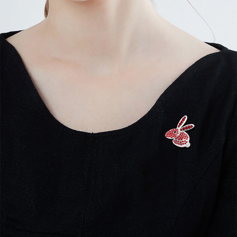 Bunny Rhinestone Brooch PA4616