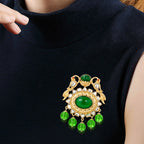 Peacock Tassel Rhinestone Brooch PA4619