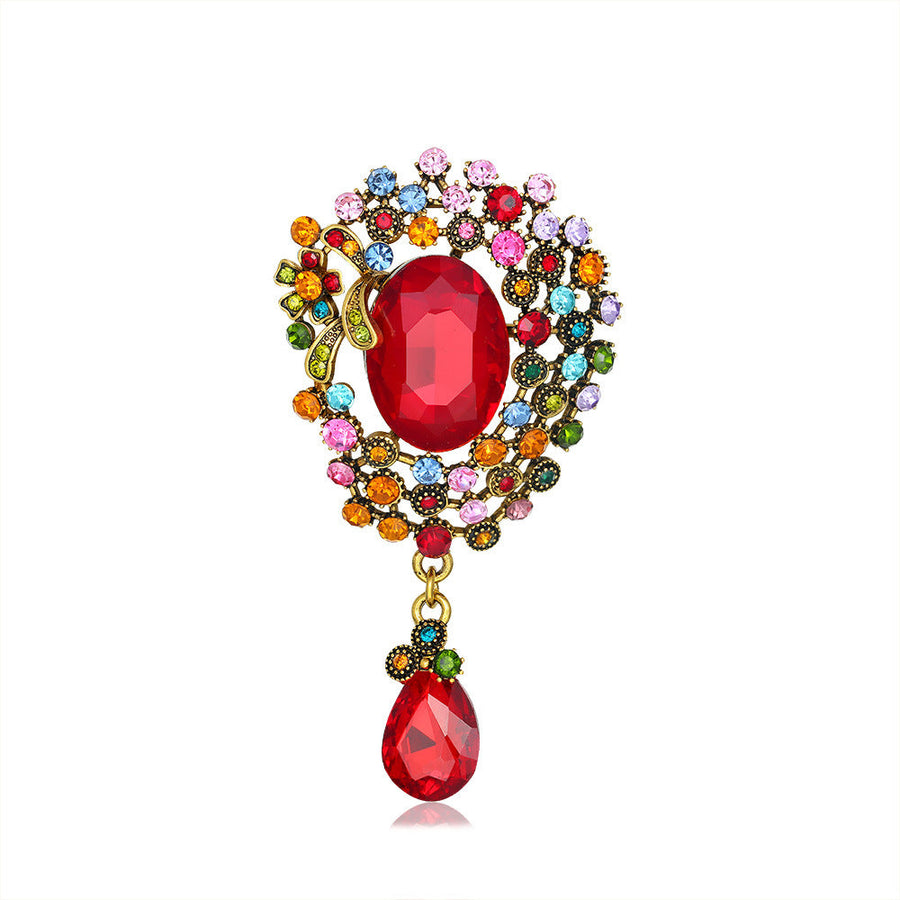 Teardrop Rhinestone Brooch PA4624