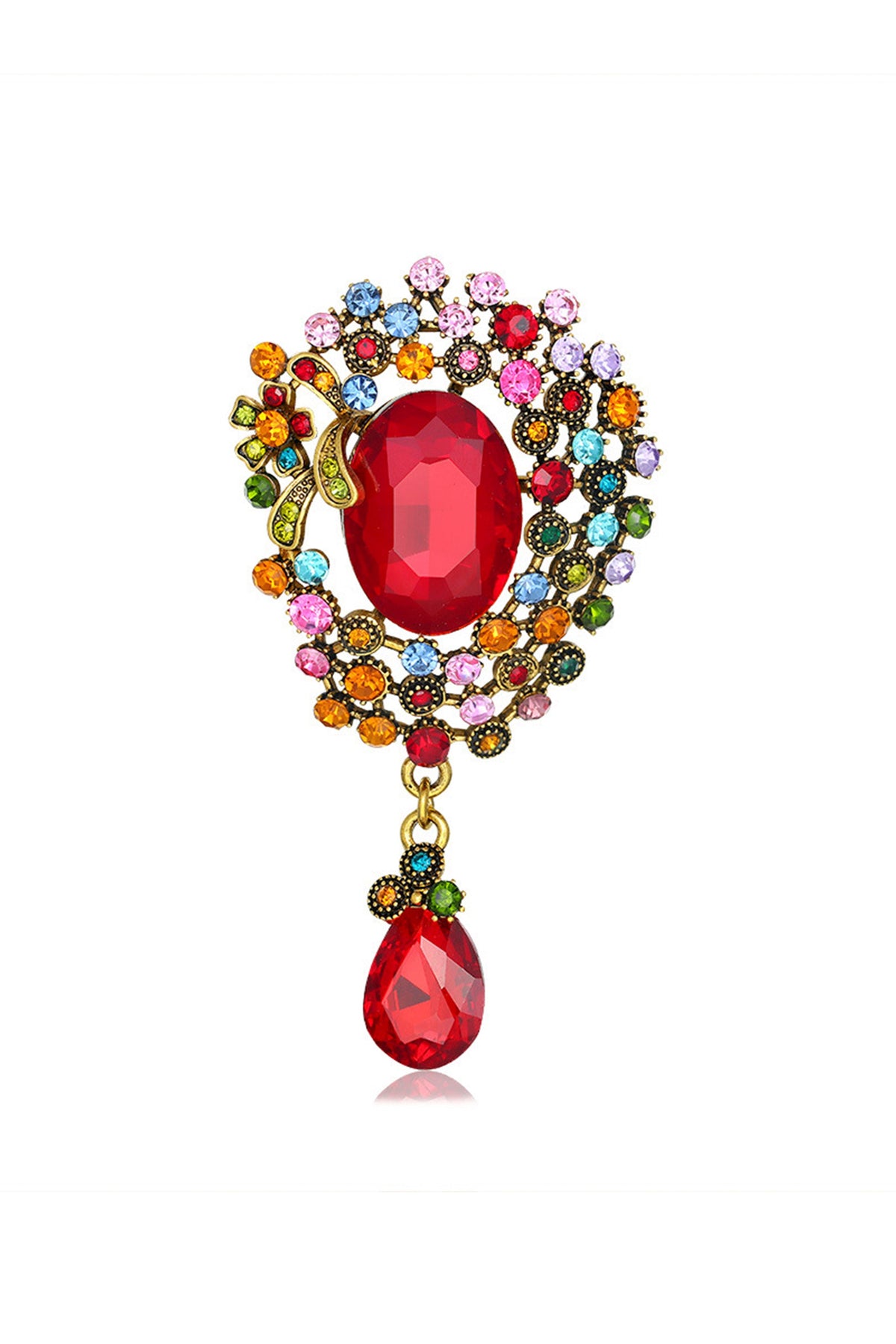 Teardrop Rhinestone Brooch PA4624