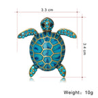 Sea Turtle Rhinestone Brooch PA4625 - view 3