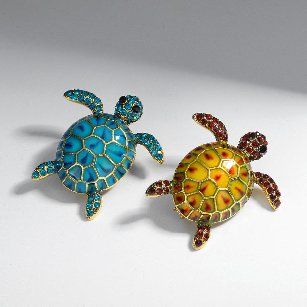 Sea Turtle Rhinestone Brooch PA4625 - view 4